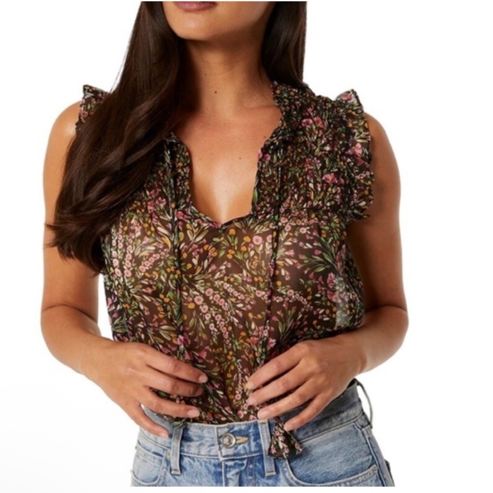 NWT Misa LA Agot sleeveless floral blouse Medium Large